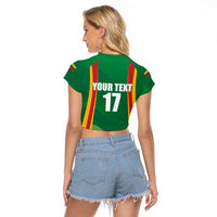 Custom Lithuania Basketball Raglan Cropped T Shirt Hoops Reach For the Sky