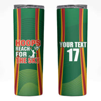 Custom Lithuania Basketball Skinny Tumbler Hoops Reach For the Sky