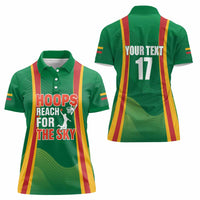 Custom Lithuania Basketball Women Polo Shirt Hoops Reach For the Sky