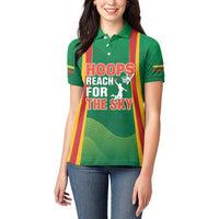 Custom Lithuania Basketball Women Polo Shirt Hoops Reach For the Sky