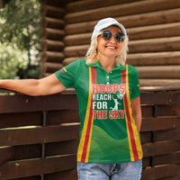 Custom Lithuania Basketball Women Polo Shirt Hoops Reach For the Sky