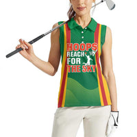 Custom Lithuania Basketball Women Sleeveless Polo Shirt Hoops Reach For the Sky