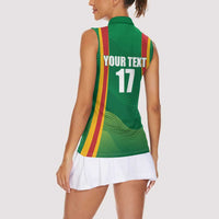 Custom Lithuania Basketball Women Sleeveless Polo Shirt Hoops Reach For the Sky