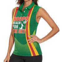 Custom Lithuania Basketball Women Sleeveless Polo Shirt Hoops Reach For the Sky