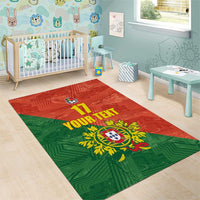 Custom Portugal Football Area Rug Sporty Style