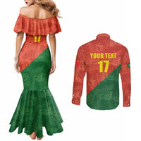 Custom Portugal Football Couples Matching Mermaid Dress and Long Sleeve Button Shirt Sporty Style