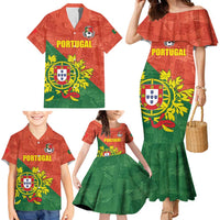 Custom Portugal Football Family Matching Mermaid Dress and Hawaiian Shirt Sporty Style