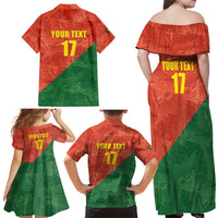 Custom Portugal Football Family Matching Off Shoulder Maxi Dress and Hawaiian Shirt Sporty Style