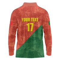 Custom Portugal Football Long Sleeve Polo Shirt Sporty Style