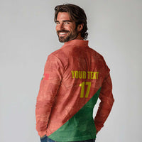 Custom Portugal Football Long Sleeve Polo Shirt Sporty Style