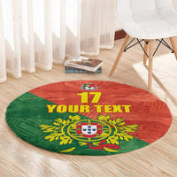 Custom Portugal Football Round Carpet Sporty Style