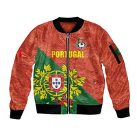 Custom Portugal Football Sleeve Zip Bomber Jacket Sporty Style