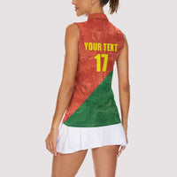 Custom Portugal Football Women Sleeveless Polo Shirt Sporty Style