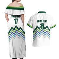 Custom Slovenia Football Couples Matching Off Shoulder Maxi Dress and Hawaiian Shirt Sporty Style