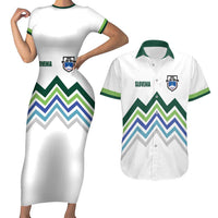 Custom Slovenia Football Couples Matching Short Sleeve Bodycon Dress and Hawaiian Shirt Sporty Style