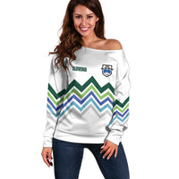 Custom Slovenia Football Off Shoulder Sweater Sporty Style