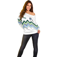 Custom Slovenia Football Off Shoulder Sweater Sporty Style