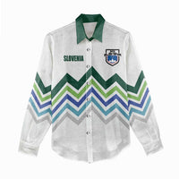 Custom Slovenia Football Women Casual Shirt Sporty Style
