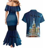 Russia Ded Moroz and Snegurochka Couples Matching Mermaid Dress and Hawaiian Shirt Orthodox Christmas Slavic Mythology
