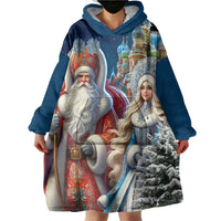 Russia Ded Moroz and Snegurochka Wearable Blanket Hoodie Orthodox Christmas Slavic Mythology LT17 - Wonder Print Shop
