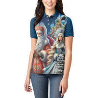 Russia Ded Moroz and Snegurochka Women Polo Shirt Orthodox Christmas Slavic Mythology LT17 - Wonder Print Shop