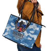 Russia Defender of the Fatherland Day Leather Tote Bag 23th February