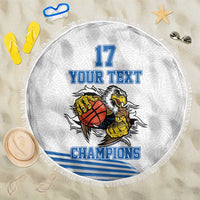 Custom Greece Basketball Champions Beach Blanket Sporty Style with Eagle Mascot