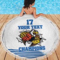 Custom Greece Basketball Champions Beach Blanket Sporty Style with Eagle Mascot