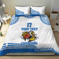 Custom Greece Basketball Champions Bedding Set Sporty Style with Eagle Mascot