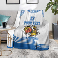 Custom Greece Basketball Champions Blanket Sporty Style with Eagle Mascot