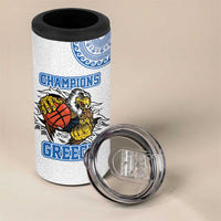Custom Greece Basketball Champions 4 in 1 Can Cooler Tumbler Sporty Style with Eagle Mascot
