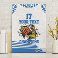 Custom Greece Basketball Champions Canvas Wall Art Sporty Style with Eagle Mascot