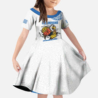 Custom Greece Basketball Champions Family Matching Long Sleeve Bodycon Dress and Hawaiian Shirt Sporty Style with Eagle Mascot