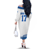 Custom Greece Basketball Champions Family Matching Off The Shoulder Long Sleeve Dress and Hawaiian Shirt Sporty Style with Eagle Mascot