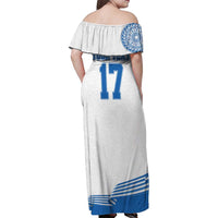 Custom Greece Basketball Champions Family Matching Off Shoulder Maxi Dress and Hawaiian Shirt Sporty Style with Eagle Mascot
