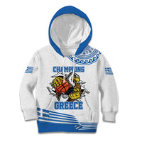 Custom Greece Basketball Champions Kid Hoodie Sporty Style with Eagle Mascot