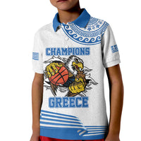 Custom Greece Basketball Champions Kid Polo Shirt Sporty Style with Eagle Mascot