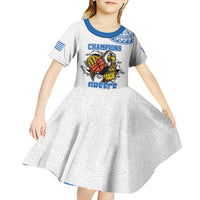 Custom Greece Basketball Champions Kid Short Sleeve Dress Sporty Style with Eagle Mascot