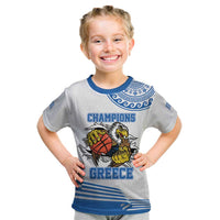Custom Greece Basketball Champions Kid T Shirt Sporty Style with Eagle Mascot