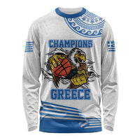Custom Greece Basketball Champions Long Sleeve Shirt Sporty Style with Eagle Mascot