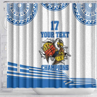 Custom Greece Basketball Champions Shower Curtain Sporty Style with Eagle Mascot