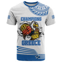 Custom Greece Basketball Champions T Shirt Sporty Style with Eagle Mascot