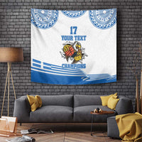 Custom Greece Basketball Champions Tapestry Sporty Style with Eagle Mascot