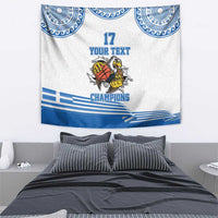 Custom Greece Basketball Champions Tapestry Sporty Style with Eagle Mascot