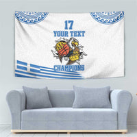 Custom Greece Basketball Champions Tapestry Sporty Style with Eagle Mascot