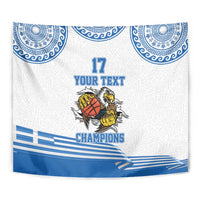 Custom Greece Basketball Champions Tapestry Sporty Style with Eagle Mascot