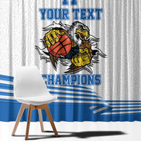 Custom Greece Basketball Champions Window Curtain Sporty Style with Eagle Mascot