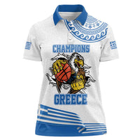 Custom Greece Basketball Champions Women Polo Shirt Sporty Style with Eagle Mascot