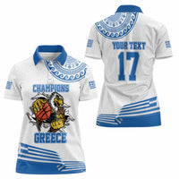 Custom Greece Basketball Champions Women Polo Shirt Sporty Style with Eagle Mascot