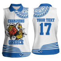 Custom Greece Basketball Champions Women Sleeveless Polo Shirt Sporty Style with Eagle Mascot